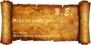Mikita Emőke névjegykártya